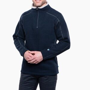 NWOT! KUHL Men’s LARGE Europa 1/4 Zip Fleece Pullover Sweater Mutiny Blue